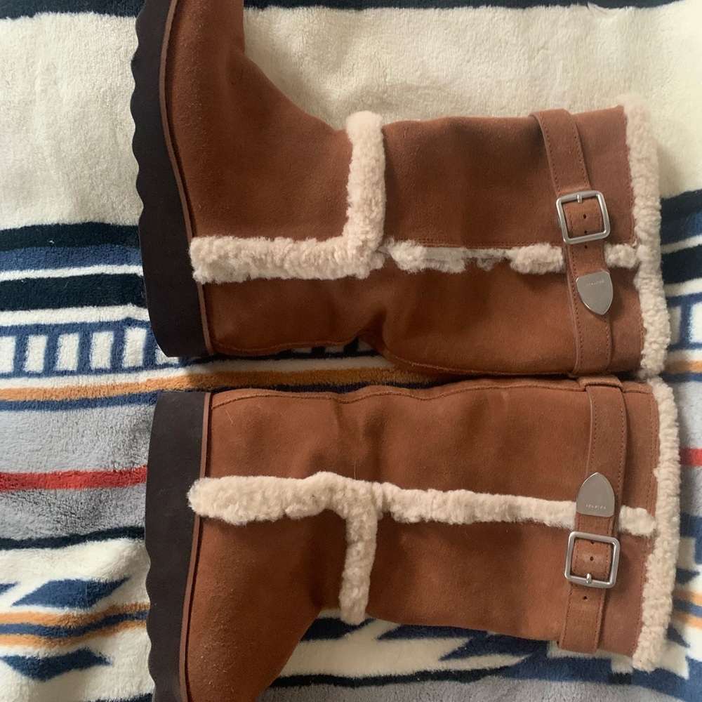Coach Belmont Brown Shearling/suede Boots